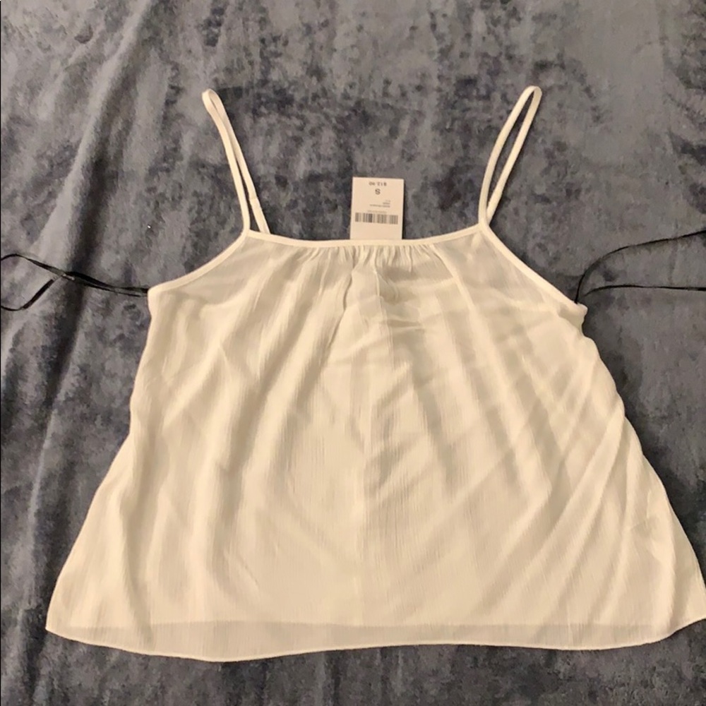 Forever21 White chiffon-like material tank top.